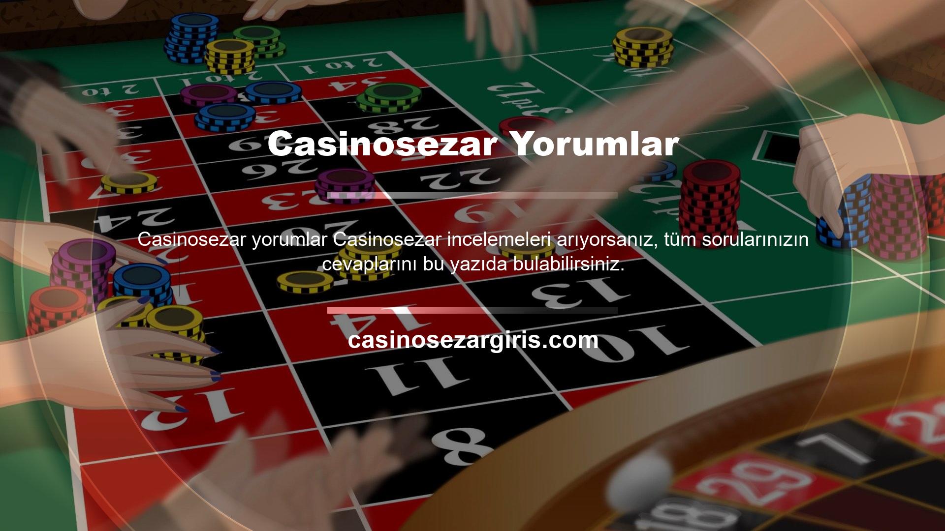 Casinosezar gibi bahis siteleri pek çok farklı kategoride faaliyet gösterirken canlı casino oyunlarının son zamanlarda artan değeri en çok sorgulanan ve üzerinde çalışılanlardan biridir
