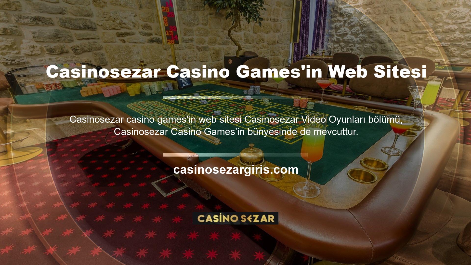 Casinosezar casino oyun web sitesinde sunulan oyunlar arasında Spring, War 6+ Poker, Poker ve Baccarat, Wheel of Fortune, Lucky 7, Lucky 6, Dice Duel, Craps ve diğerleri yer almaktadır